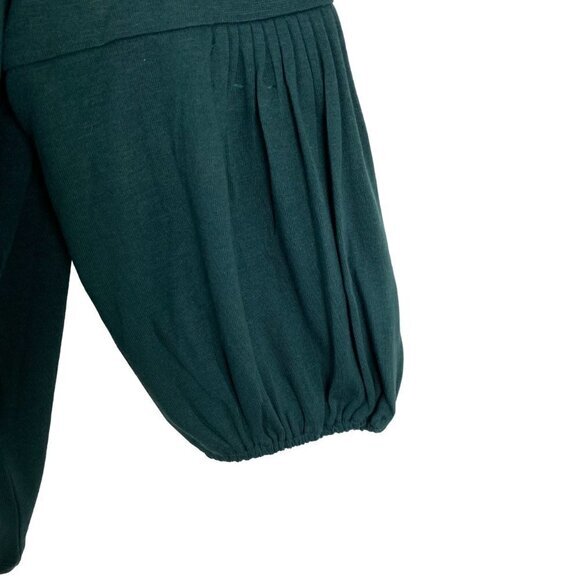 Talbots Top Puff Sleeve Green Solid‎ Polyester Blend NWT Women's 3XP - Picture 5 of 10